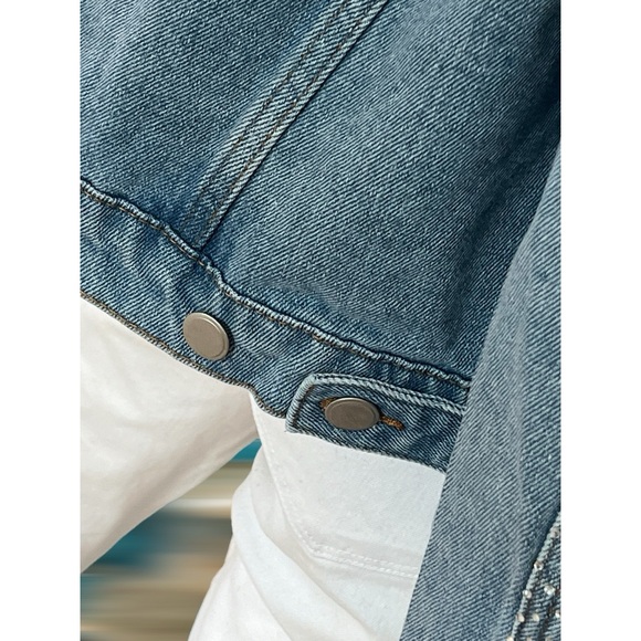 AMAZING heavily embellished rhinestone Jean jacket S M L - Picture 5 of 7